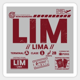 Vintage Lima LIM Airport Code Travel Day Retro Travel Tag B Sticker